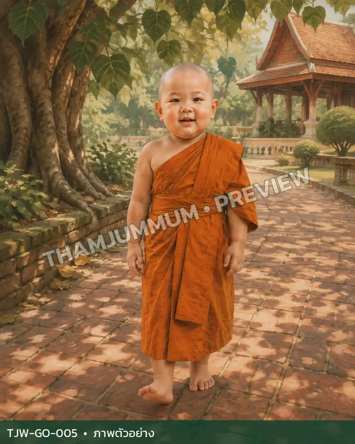 TJW-GO-005 ทางอิฐกับเงาใบโพธิ์