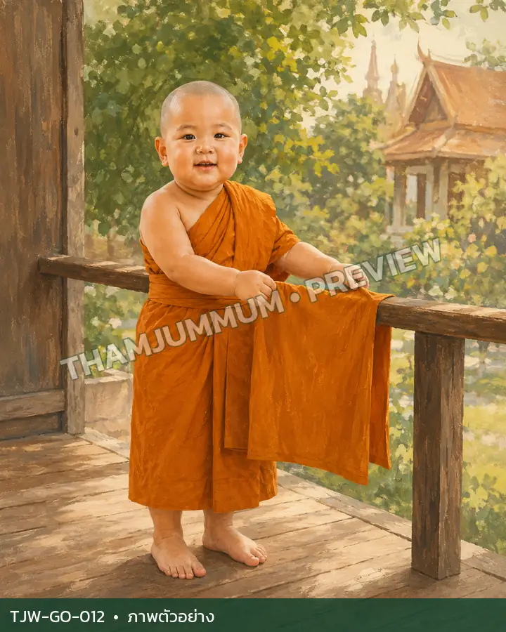 TJW-GO-012 ผ้าผืนเล็กบนราวไม้