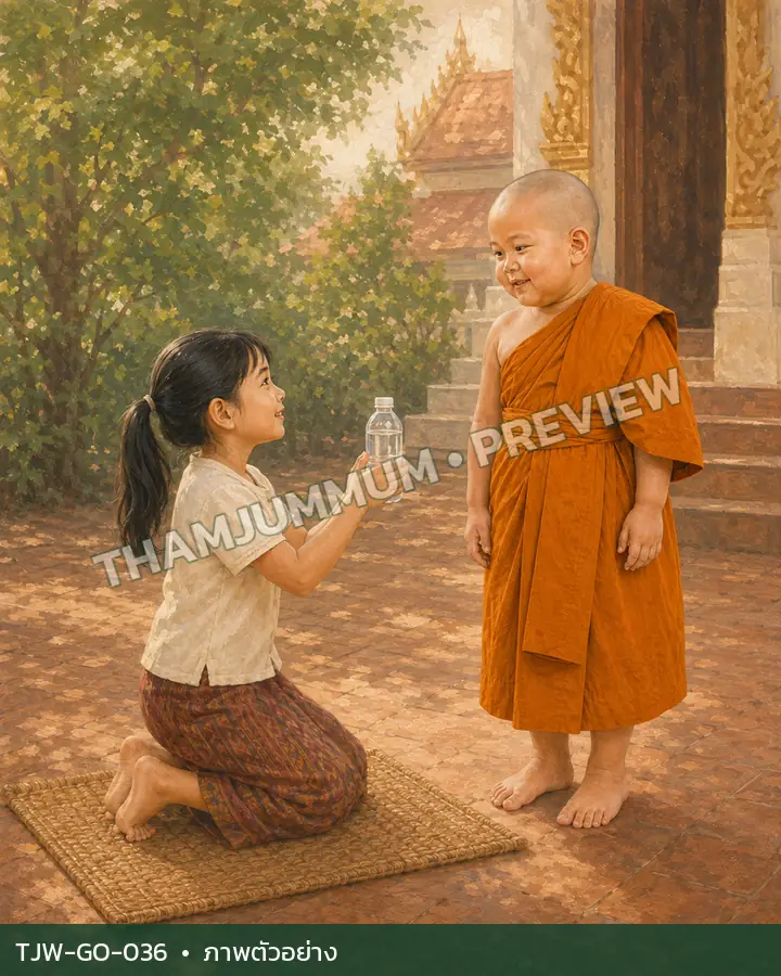 TJW-GO-036 เด็กหญิงยื่นน้ำดื่ม