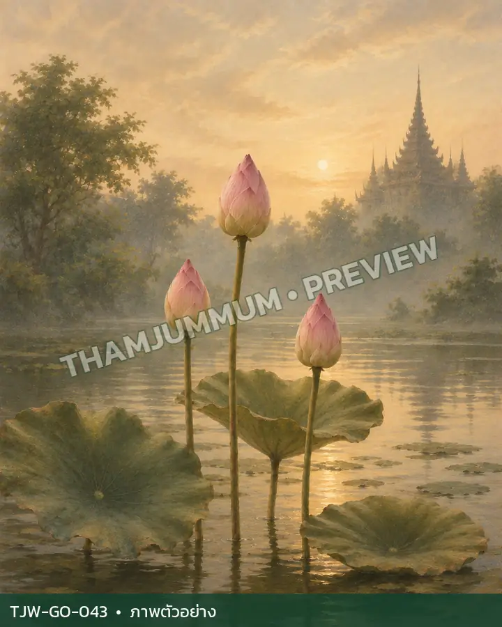 TJW-GO-043 บัวตูมสามดอก