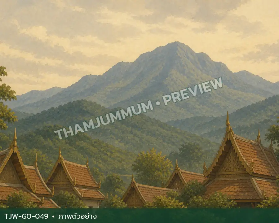 TJW-GO-049 ภูเขาเหนือหลังคาวัด