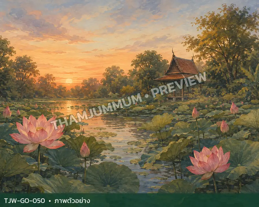 TJW-GO-050 สวนบัวในแสงสุดท้าย