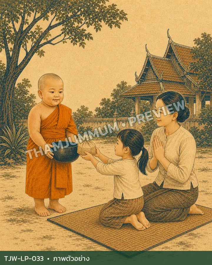 TJW-LP-033 คุณแม่พาลูกทำบุญ