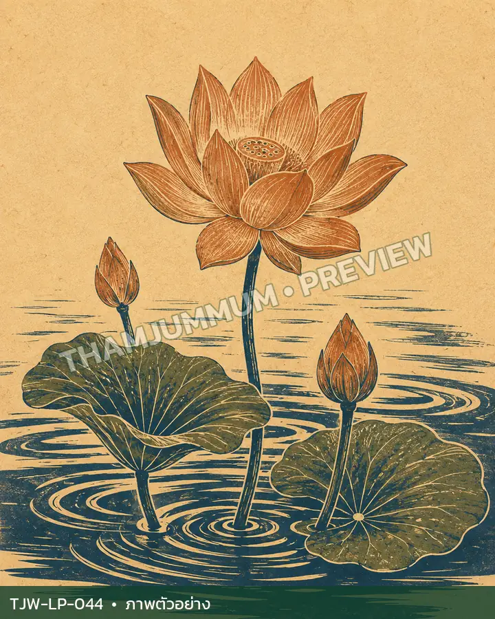 TJW-LP-044 บัวกลางลายคลื่น