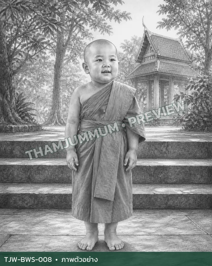 TJW-BWS-008 บันไดหินกับแสงขาว