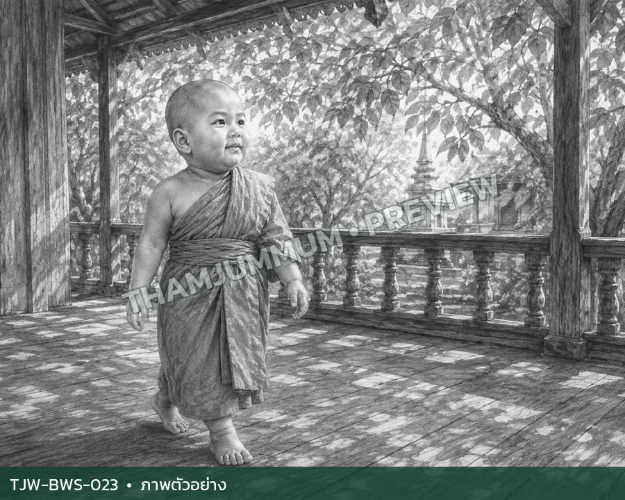 TJW-BWS-023 เงาใบไม้บนพื้นไม้