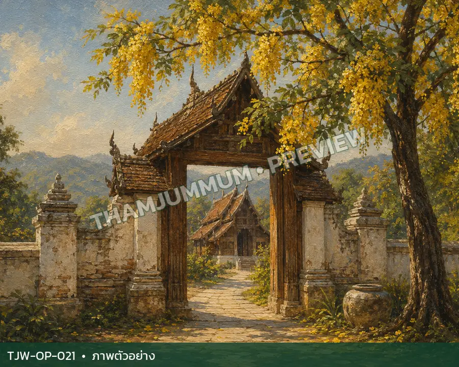 TJW-OP-021 ราชพฤกษ์เหนือซุ้มวัด