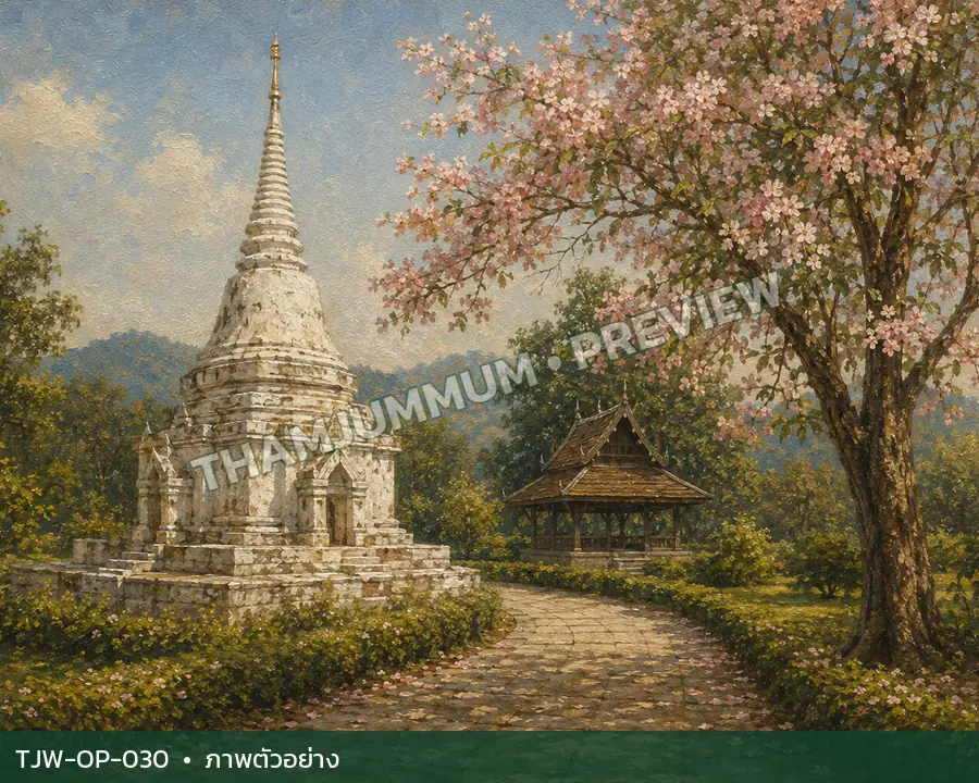 TJW-OP-030 ชมพูพันธุ์ทิพย์ข้างเจดีย์ขาว