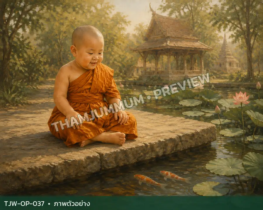 TJW-OP-037 เงาปลาใต้ใบบัว