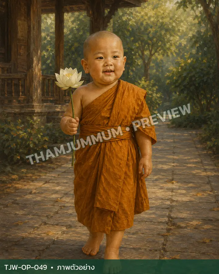 TJW-OP-049 บัวขาวในทางเช้า