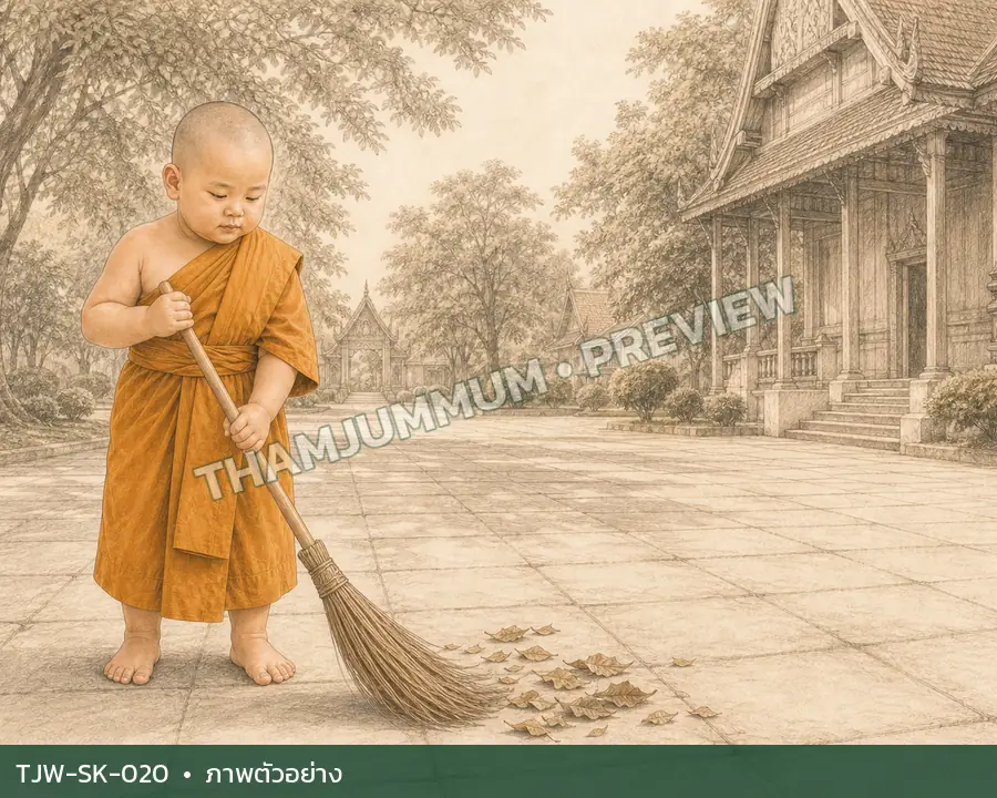 TJW-SK-020 ลานวัดก่อนผู้คนมา