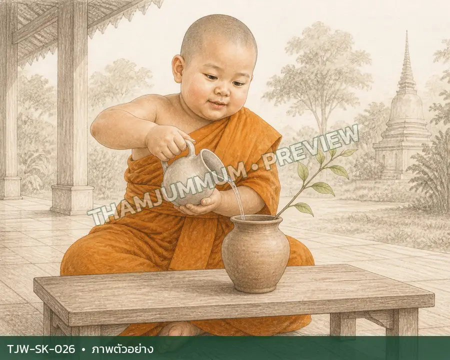 TJW-SK-026 เติมน้ำในแจกันดิน