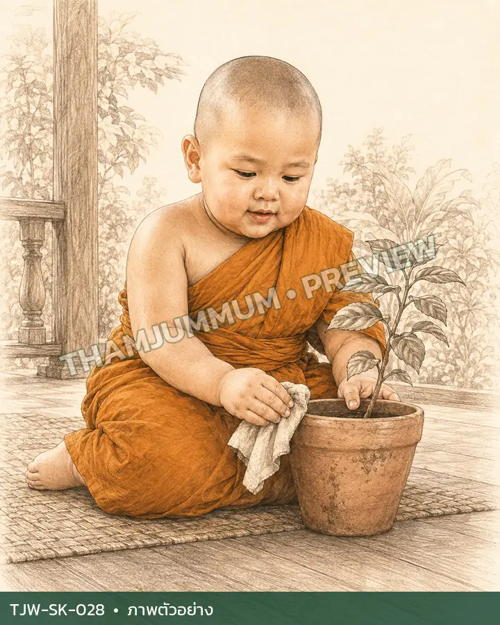 TJW-SK-028 รอยดินบนกระถาง