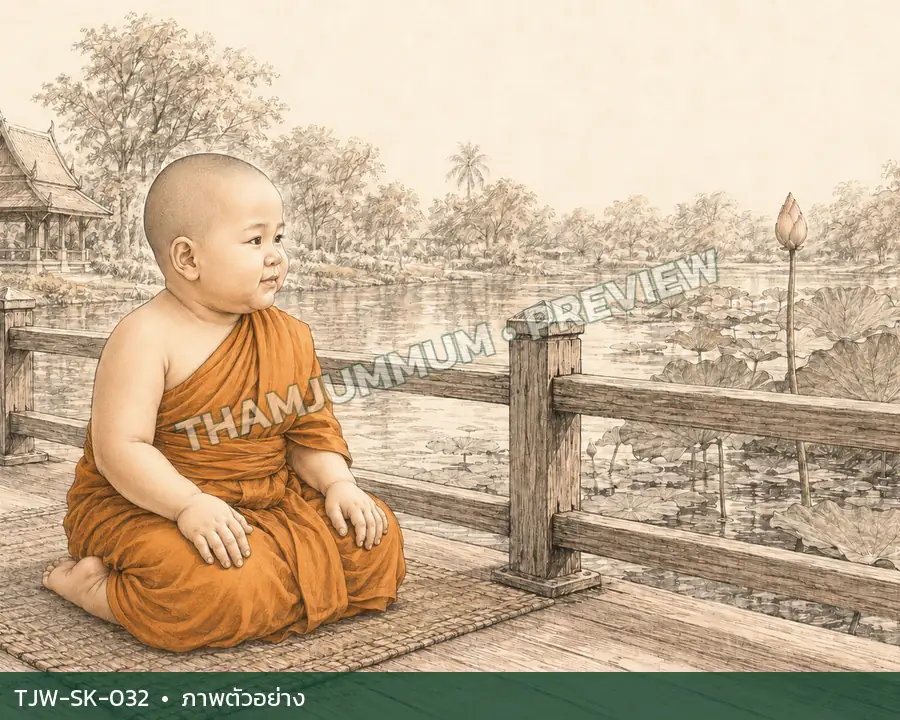 TJW-SK-032 บัวตูมเหนือผิวน้ำ