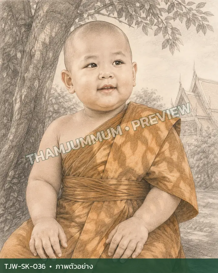 TJW-SK-036 เงาไม้บนจีวร