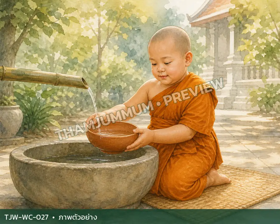 TJW-WC-027 ชามดินเผาใบเดิม